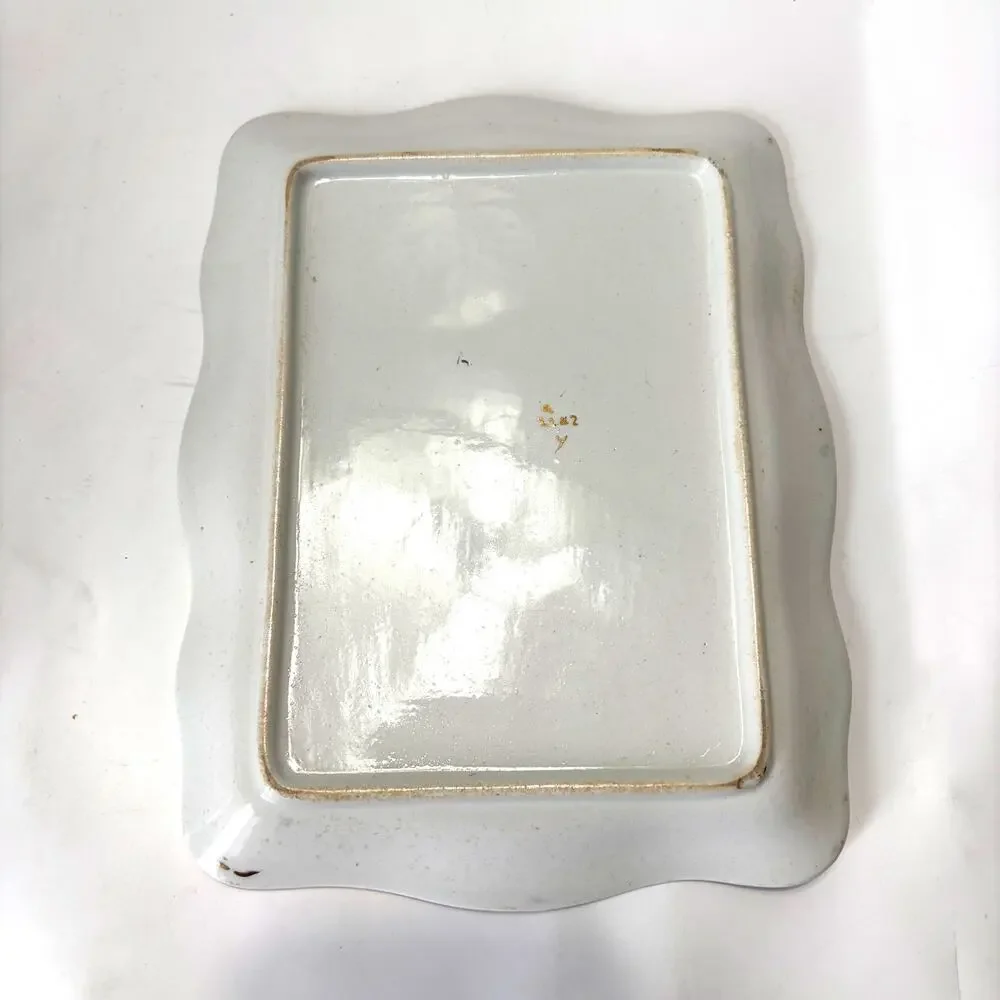 Vintage Floral Covered Cheese Keeper Butter Dish Gold Trim